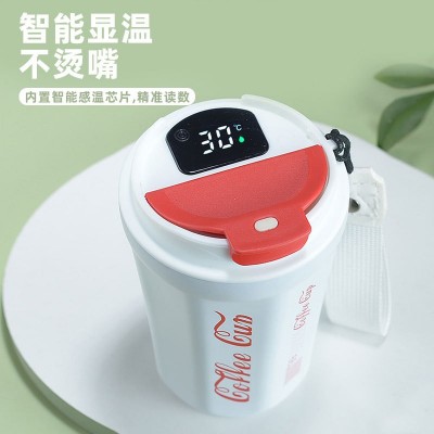 办公室智能盖八角咖啡杯保温杯学生便携316不锈钢可乐杯车载保温图2