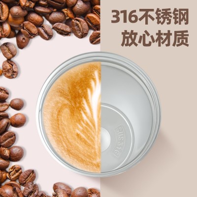 保温杯女生高颜值316不锈钢铃兰双饮咖啡杯便携带吸管水杯子礼品图4