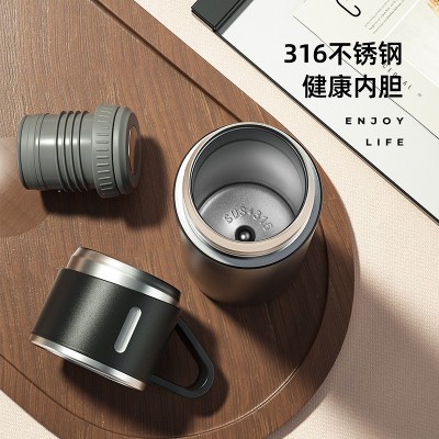 小茶盖316不锈钢保温杯便携大容量水杯两用商务车载礼品批发杯子图3