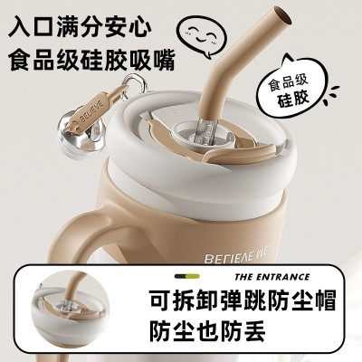 巨无霸冰霸杯316不锈钢吸管保温杯女水杯高颜值水杯大容量带手柄图3