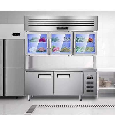恩典不锈钢子母柜商用多功能冷柜双温冷冻冷藏厨房工作台冰箱冰柜图5