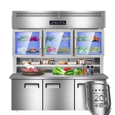 恩典不锈钢子母柜商用多功能冷柜双温冷冻冷藏厨房工作台冰箱冰柜图4