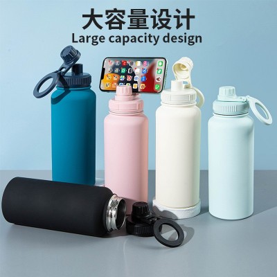 2024新款手机磁吸支架水杯户外大容量1L保温杯不锈钢运动水壶定制图4