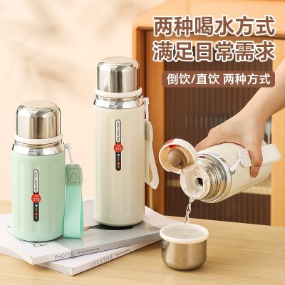 保温杯316不锈钢高颜值户外便携带杯盖茶水分离罗马杯保温杯批发图3