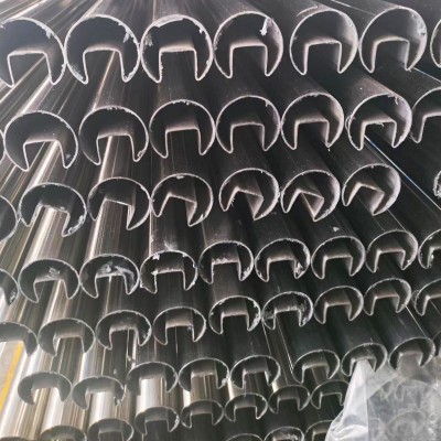 316不锈钢凹槽管定制不锈钢304单双槽夹玻璃方槽管u型扶手异形管图3