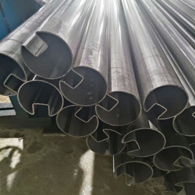 316不锈钢凹槽管定制不锈钢304单双槽夹玻璃方槽管u型扶手异形管图4
