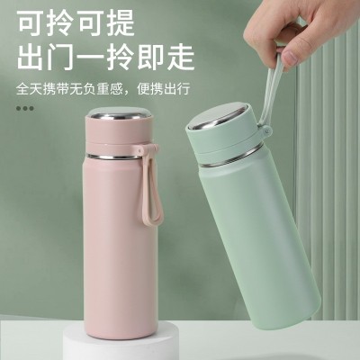 保温杯316不锈钢食品级水杯高颜值茶水分离杯大容量便携简约女士图2