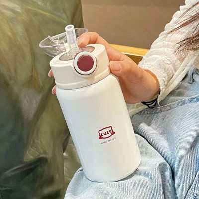 简约保温杯女生吸管杯子ins高颜值网红2024新款大人学生儿童水杯图2