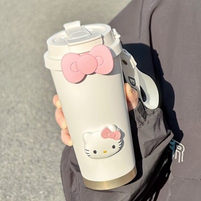 吸管咖啡杯保温杯316不锈钢大容量可爱简约学生便携办公室喝水杯图2