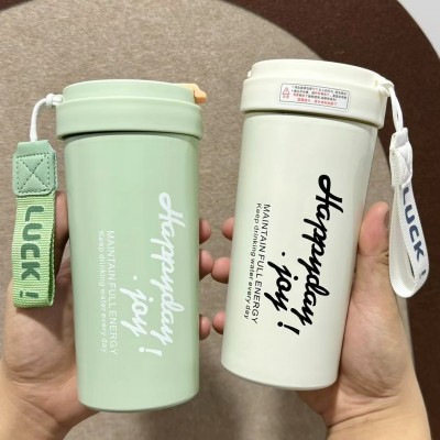 高颜值316不锈钢保温杯咖啡杯简约便携车载吸管杯可爱女学生水杯图4