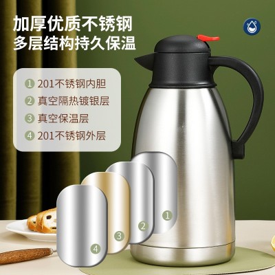 厂家直销鹰嘴家用开水壶不锈钢保温壶大容量双层真空保温瓶热水瓶图3