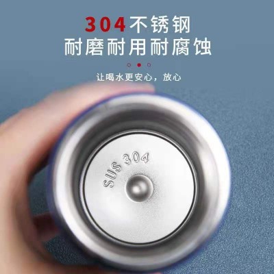 智能温显304不锈钢杯子商务礼品茶水分离保温杯国潮民国风直杯图3