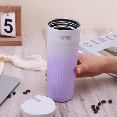时尚渐变咖啡杯304不锈钢保温杯随行杯车载汽车杯便携学生水杯图5