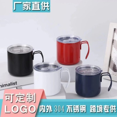 高档商务304不锈钢双层迷你创意简约便携户外露营钢丝手柄保温杯图2