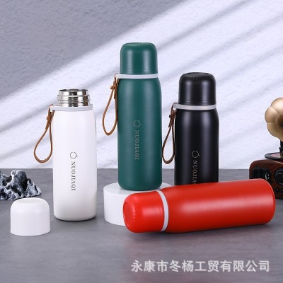 316不锈钢子弹头保温杯商务办公带提绳随手杯户外运动便携水杯图2