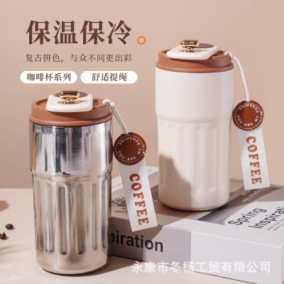 智能测温咖啡杯高颜值316不锈钢保温杯便携车载随行礼品杯子批发图2