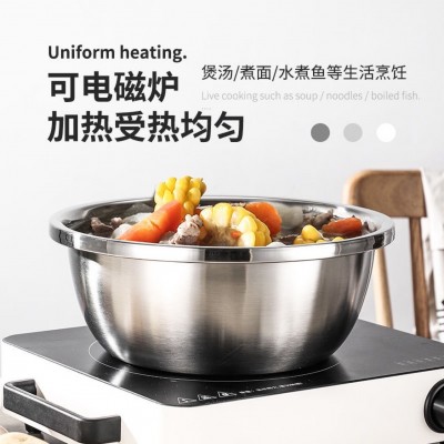 不锈钢盆大反边盆欧式调料缸和面盆汤盆厨房多用盆打蛋盆洗菜盆图2