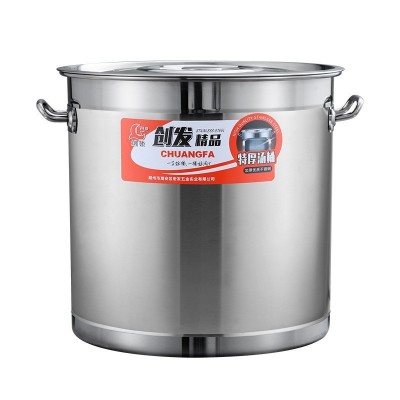创发食品级304不锈钢桶特厚带盖多用双耳食堂汤桶家用卤桶卤肉锅图5