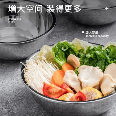 加工定制 304欧式不锈钢盆商用激光刻字汤盆面盆食堂厨房 家用汤碗图4