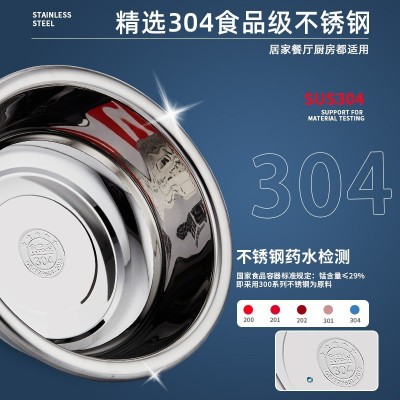 创发304不锈钢盆食品级洗菜盆家用特厚和面盆多功能反边打蛋盆图4