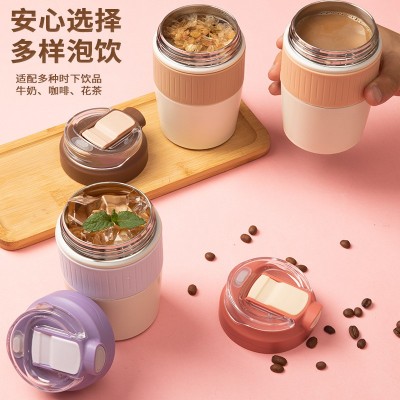 跨境316不锈钢保温杯双层咖啡杯潮流男女水杯带吸管车载双饮水杯图5