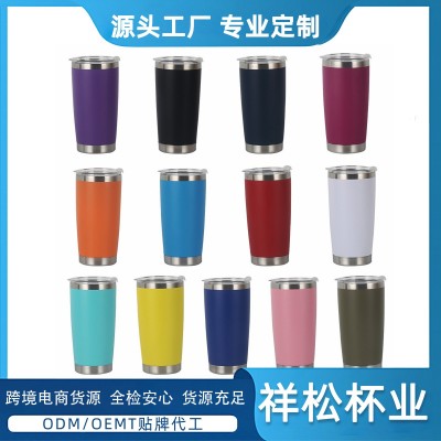批发20oz喷塑汽车杯304不锈钢啤酒杯双层真空保温保冷冰霸杯子图2