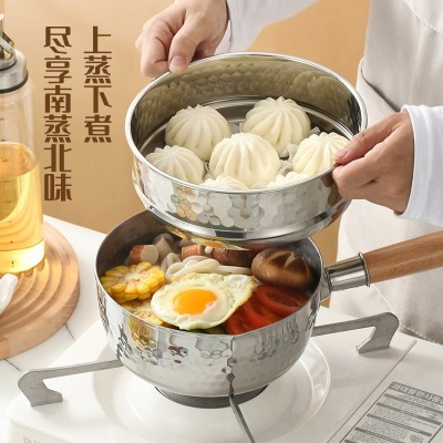 日式不锈钢雪平锅家用小奶锅辅食不粘锅煮面汤锅泡面锅电磁炉小锅图2