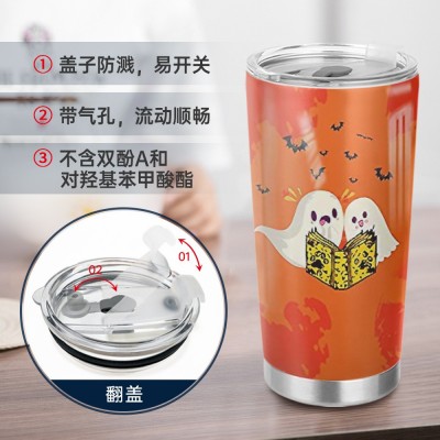 20oz汽车杯不锈钢5DUV打印跨境汽车杯直筒杯来图制作LOGO车载杯图2