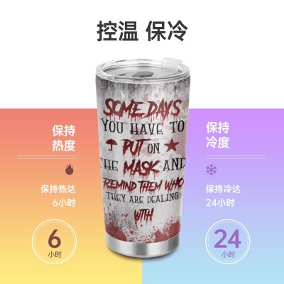20oz汽车杯不锈钢5DUV打印跨境汽车杯直筒杯来图制作LOGO车载杯图1