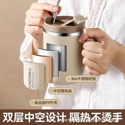 304不锈钢马克杯双层隔热情侣水杯办公室礼品伴手礼泡茶杯咖啡杯图3
