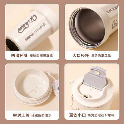 简约316不锈钢八角咖啡杯 提绳便携可乐杯户外车载真空保温杯定制图2
