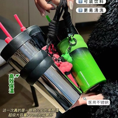 不锈钢水杯冰霸杯保温杯40OZ大容量吸管水杯女夏季高颜值咖啡杯图2