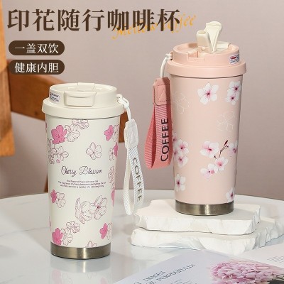 咖啡杯不锈钢保温杯女2024新款保冷杯子男生随行杯食品级便携水杯图2