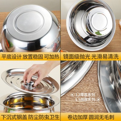 加厚无磁带盖不锈钢油鼓油盆涨形油缸调料盆酒店厨房多用料理盆图4