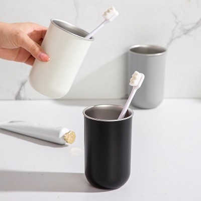 304不锈钢漱口杯带柄高级感情侣洗漱杯ins牙缸刷牙杯漱口一个起批图2