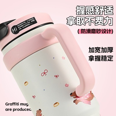 巨无霸保温杯女生高颜值大容量冰霸杯水杯2024新款吸管杯子图3