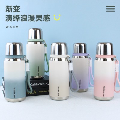 新款渐变大容量保温杯316不锈钢水杯耐高温便携送女生高颜值保温图3