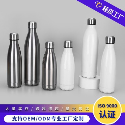 跨境不锈钢热升华可乐瓶户外便携保温杯双层真空大容量运动水壶图3