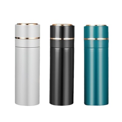 新款一键开盖保温杯不锈钢商务办公速开杯茶水分离泡茶水杯汽车杯图5