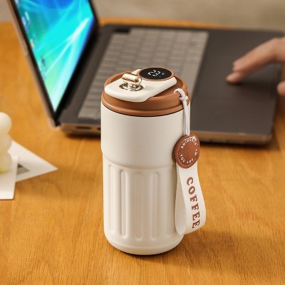 智能测温保温杯316不锈钢咖啡杯便携车载杯随行办公礼品杯子批发图2