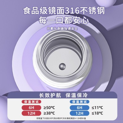 草莓熊316不锈钢保温杯可爱高颜值儿童吸管杯便携车载随行弹跳杯图4