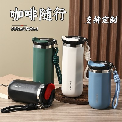 跨境新款咖啡杯304不锈钢保温杯高颜值礼品水杯便携户外随手杯子图2