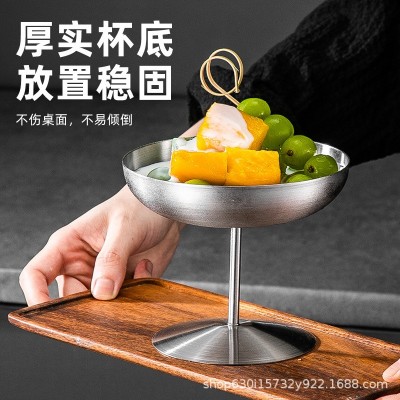 跨境304不锈钢雪糕杯甜品杯子布丁咖啡杯冰激凌杯高脚杯马丁尼杯图2