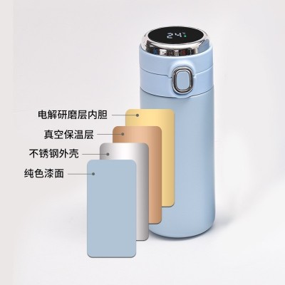 新款创意不锈钢智能保温杯304弹跳豌豆杯触摸显示温度测温保温杯图5