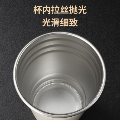 跨境简约304不锈钢双层彩色啤酒杯电解加厚阶梯杯户外露营咖啡杯图4