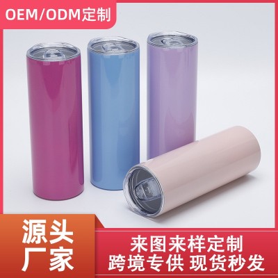 亚马逊批发彩色热升华直杯20oz不锈钢保温杯便携真空汽车杯户外图2