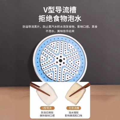 康巴赫蒸锅家用不锈钢两层三层加厚蒸笼蒸鱼馒头电磁炉煤气灶通用图4