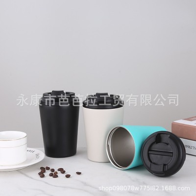 双层真空304不锈钢保温杯简约办公室5咖啡杯随行杯小容量刻度水杯图2