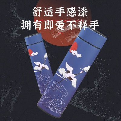 高颜值国潮保温杯智能显温304不锈钢水杯中国风新年礼品杯子批发图3