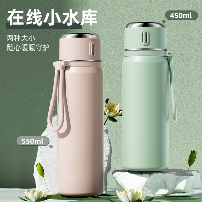 保温杯女生高颜值316不锈钢大容量水杯便携学生上学专用水壶logo图3